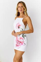 Seaside Florals Mini Dress White