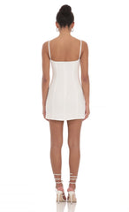 Bow Ties Bodycon Dress in White