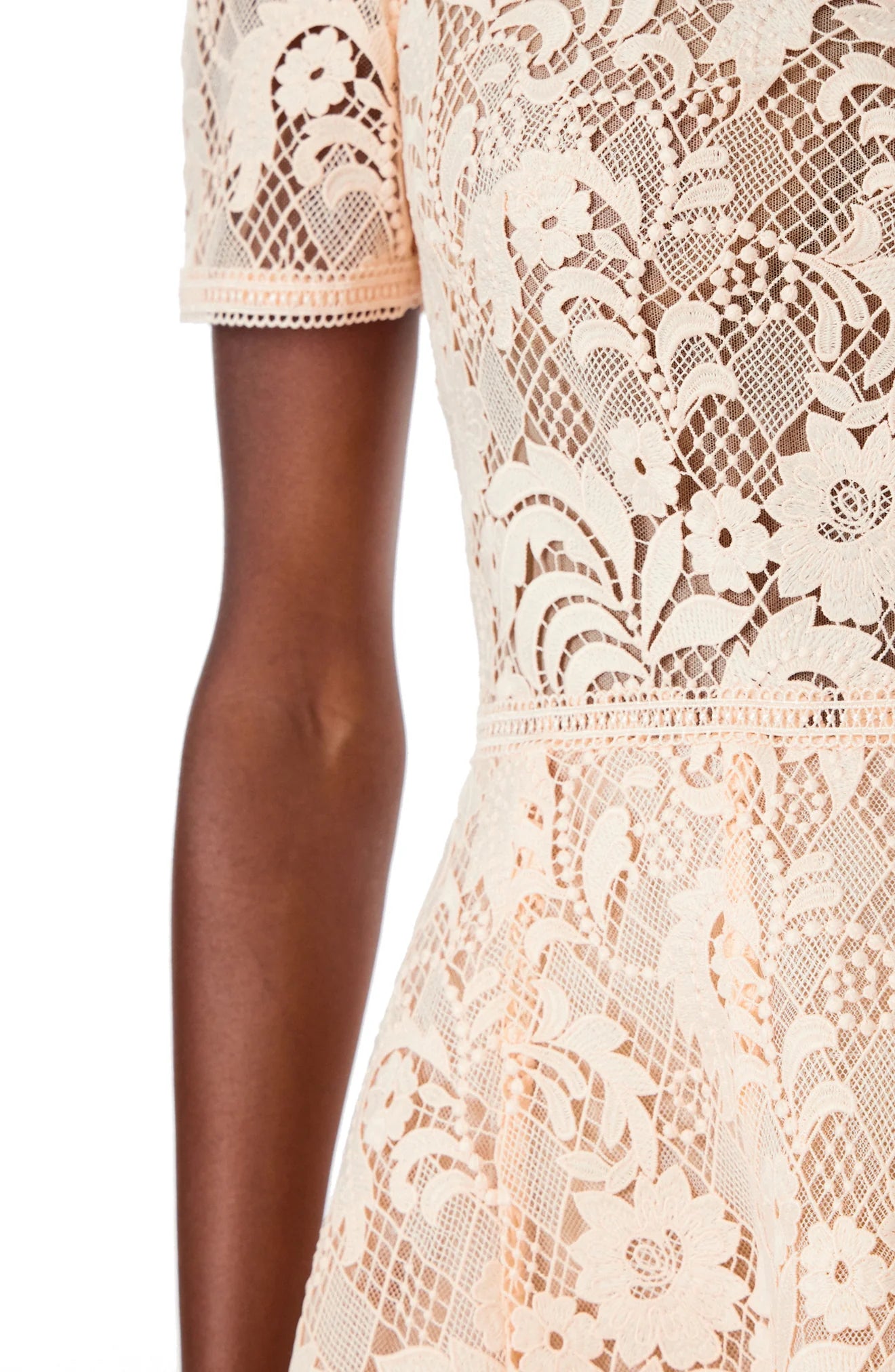 Short Sleeve Lace Cocktail Dress