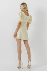 Textured Floral Mini Dress