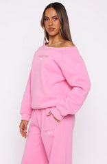 Vol. 1 Off Shoulder Sweater Bubblegum