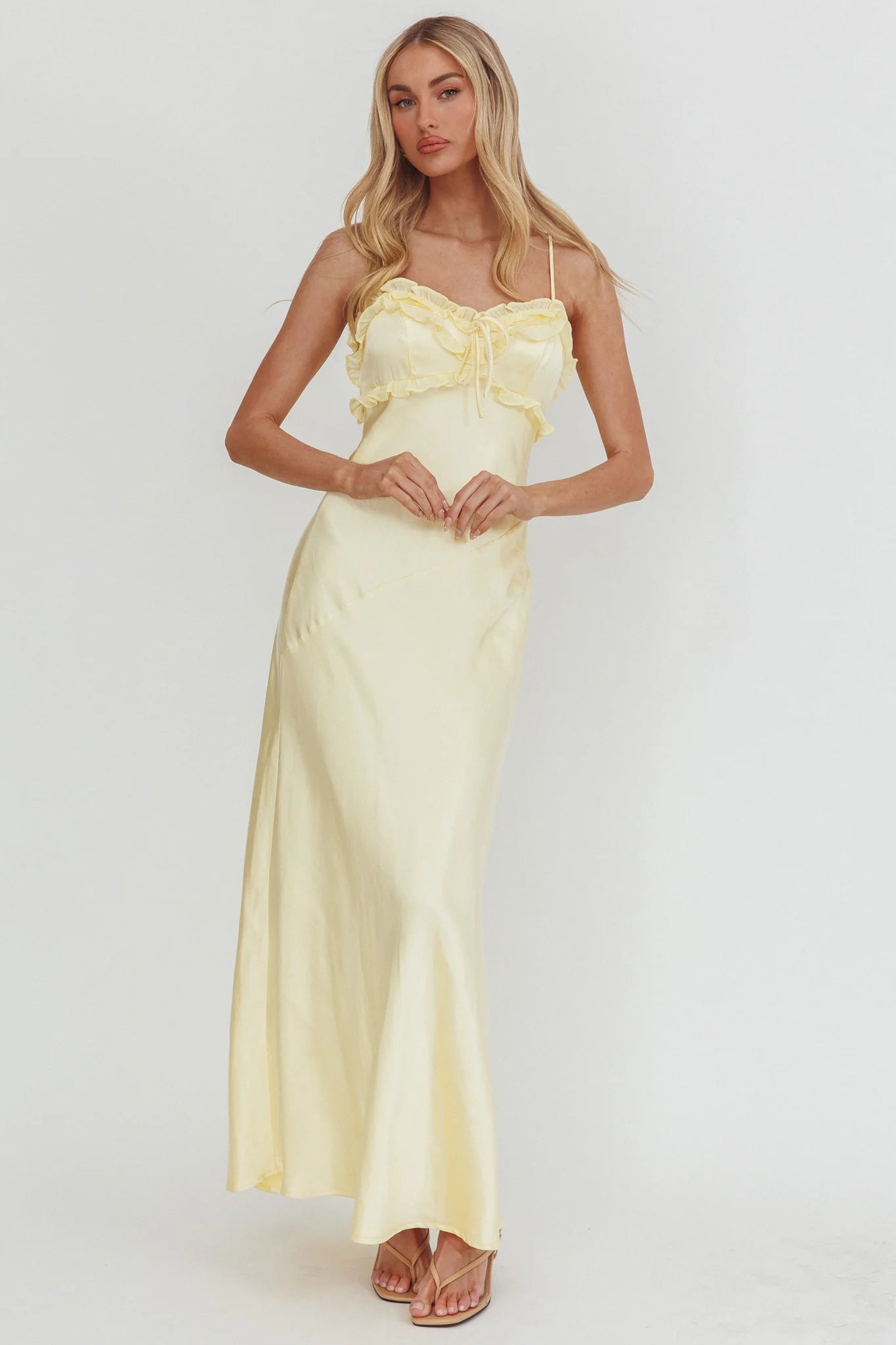 Caryn Frill Trim Maxi Dress Butter