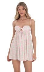 Floral Babydoll Dress in White
