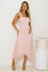 Moonrise Lace Off Shoulder Maxi Dress Pink