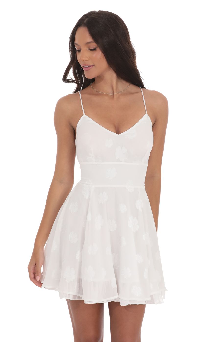 Fit and Flare Dress in Floral White