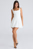 Vintage Ivory Stretch Crepe Mini Dress