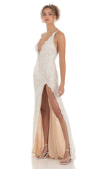 Lace Maxi Dress in White